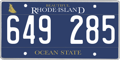 RI license plate 649285
