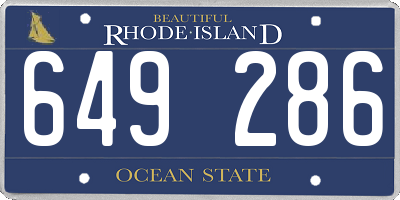 RI license plate 649286