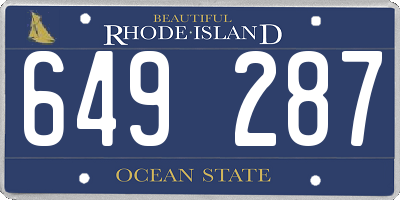 RI license plate 649287