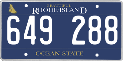 RI license plate 649288