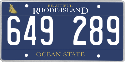 RI license plate 649289
