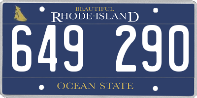 RI license plate 649290