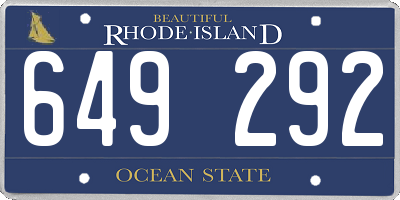 RI license plate 649292