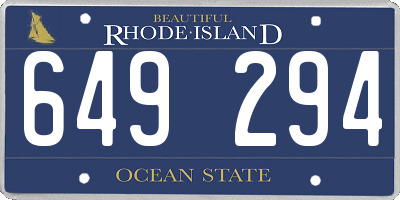 RI license plate 649294
