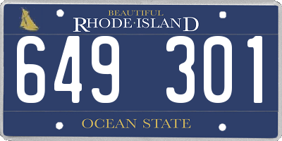 RI license plate 649301