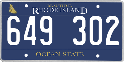 RI license plate 649302
