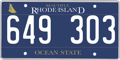 RI license plate 649303