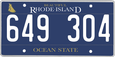 RI license plate 649304