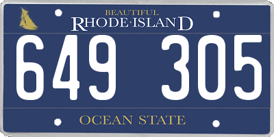 RI license plate 649305