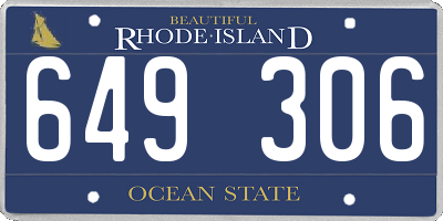 RI license plate 649306