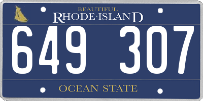 RI license plate 649307