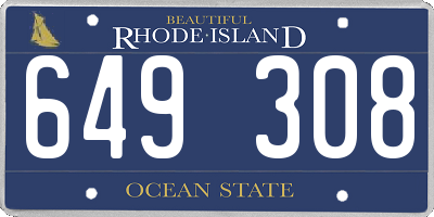 RI license plate 649308