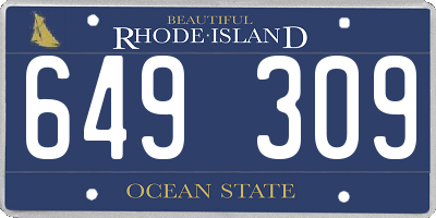 RI license plate 649309