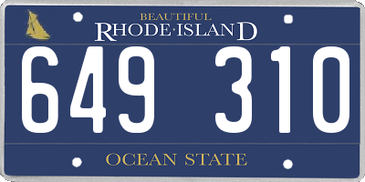 RI license plate 649310