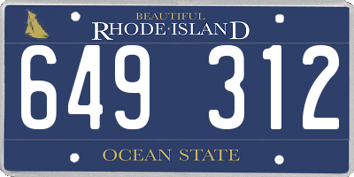 RI license plate 649312