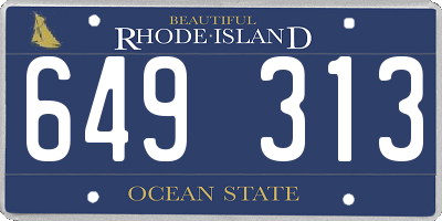 RI license plate 649313