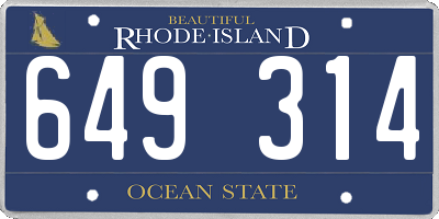 RI license plate 649314