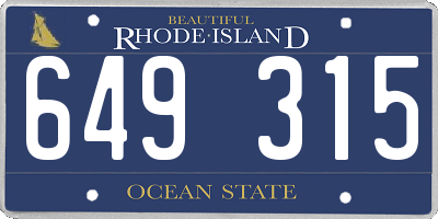 RI license plate 649315