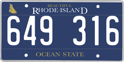 RI license plate 649316