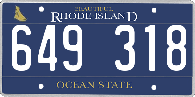RI license plate 649318