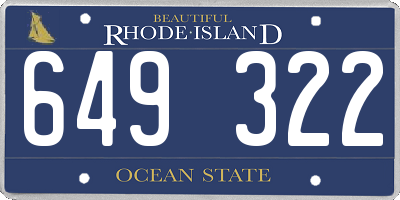 RI license plate 649322