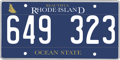 RI license plate 649323