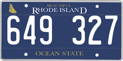 RI license plate 649327