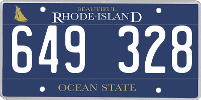 RI license plate 649328
