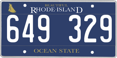 RI license plate 649329