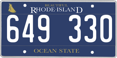 RI license plate 649330