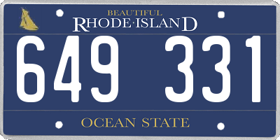RI license plate 649331