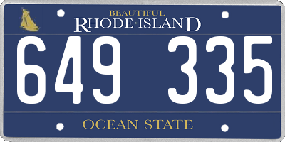 RI license plate 649335