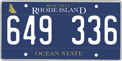 RI license plate 649336