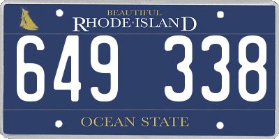 RI license plate 649338