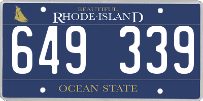 RI license plate 649339