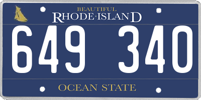 RI license plate 649340