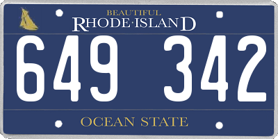 RI license plate 649342