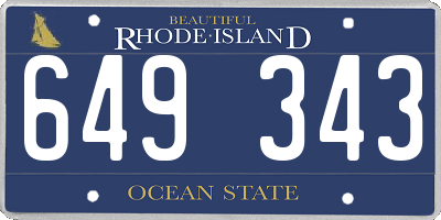 RI license plate 649343