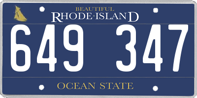 RI license plate 649347