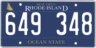 RI license plate 649348