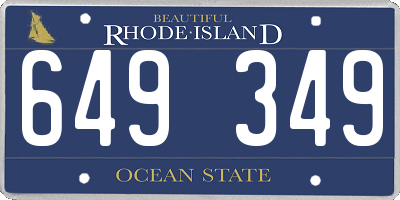 RI license plate 649349
