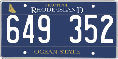 RI license plate 649352