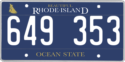 RI license plate 649353