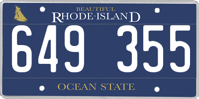 RI license plate 649355