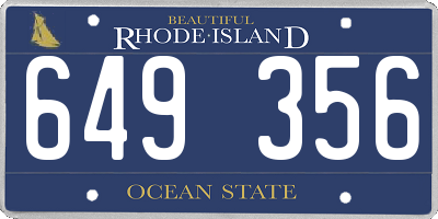 RI license plate 649356