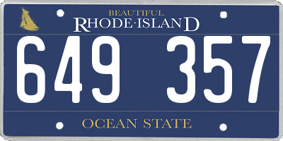RI license plate 649357