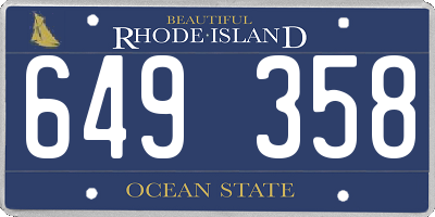 RI license plate 649358