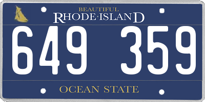 RI license plate 649359