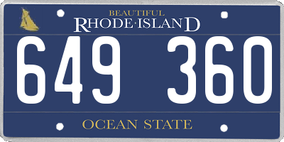RI license plate 649360
