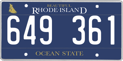 RI license plate 649361